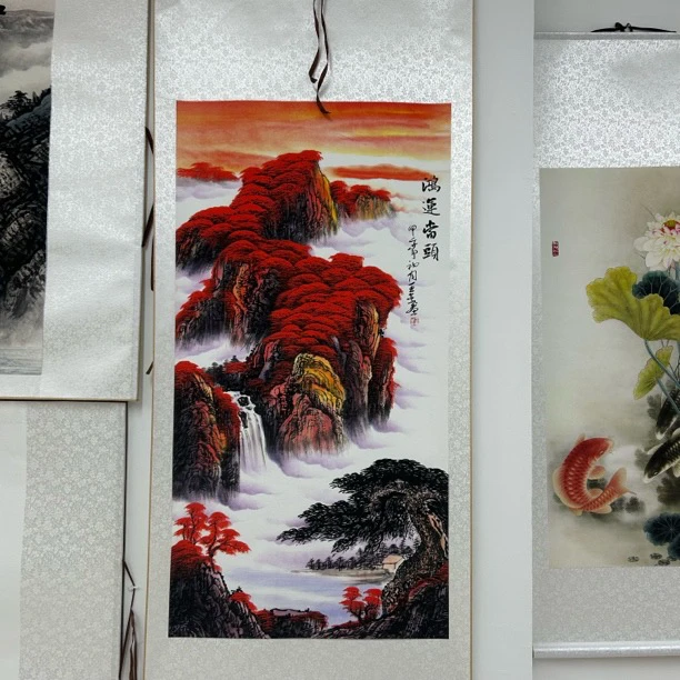 鸿运当头竖款尺寸1米7✖️70厘米四尺已装裱客厅书房办公室聚宝盆