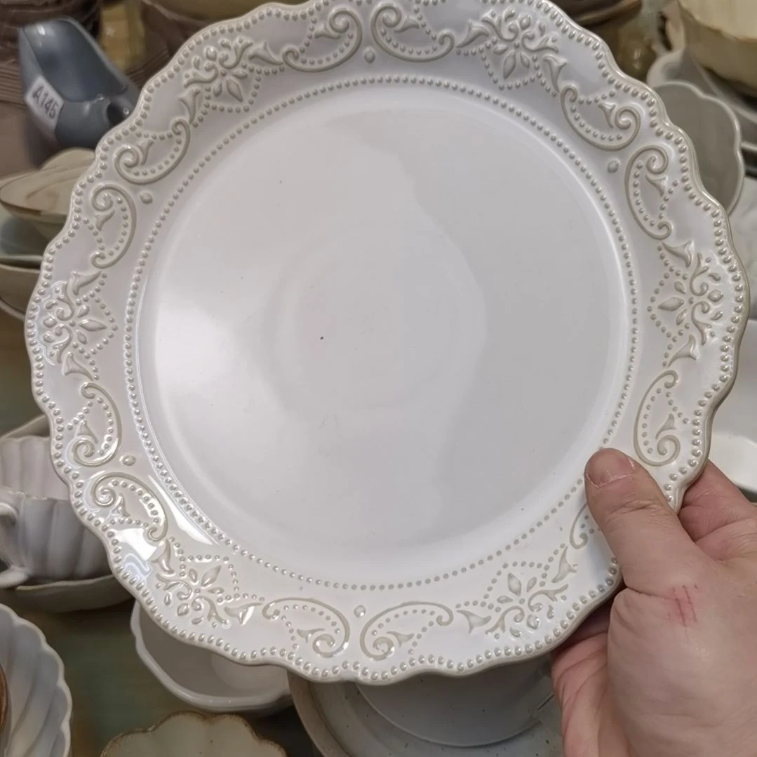 瓷片微瑕欧式花边十寸大盘两个一组