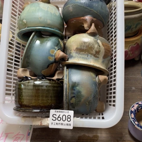 紫砂花盆微瑕608口径7厘米左右