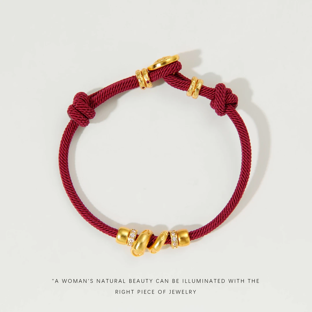 铜合金布艺手链 编绳百搭通勤红绳女手链A490