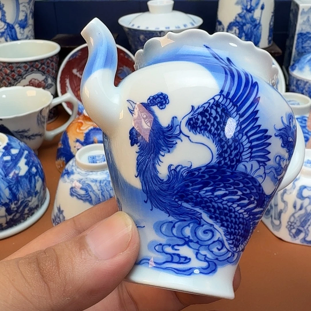 牛***桃杯子景德镇全手工手绘陶瓷