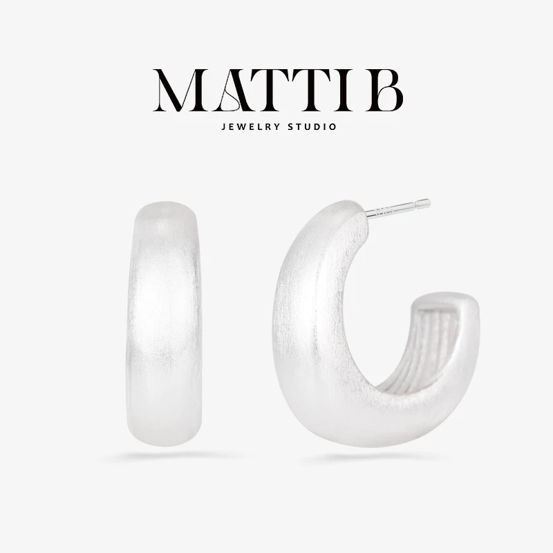 铜合金耳饰 2025新款高级感小众设计感素圈c字耳圈百搭耳钉女1764