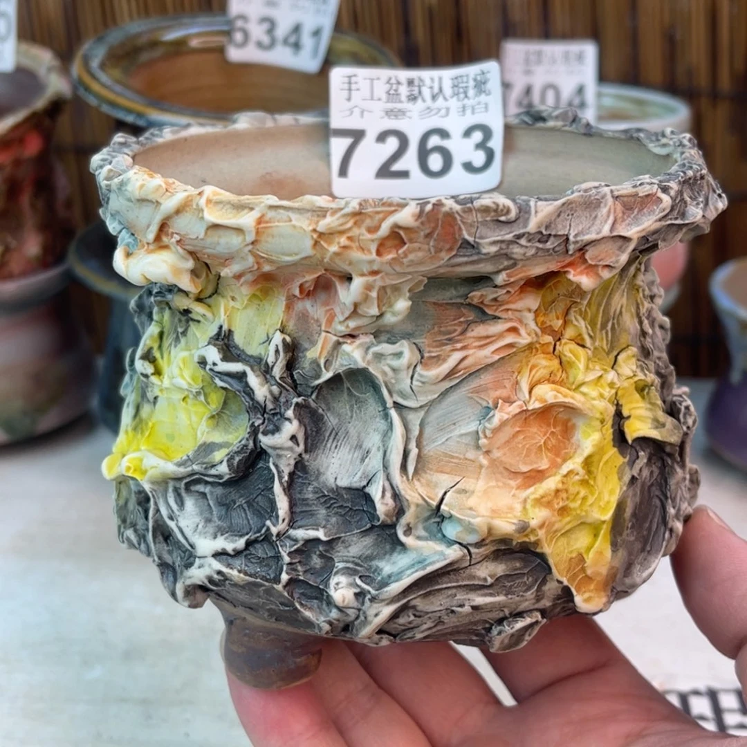 手工花盆默认瑕疵完美者勿拍