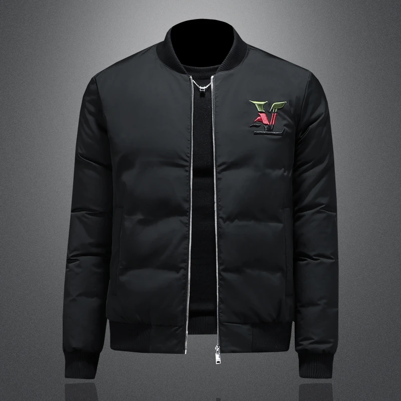 高端潮牌防寒短款白鸭绒男士羽绒服冬季新款潮流修身加厚外套男装