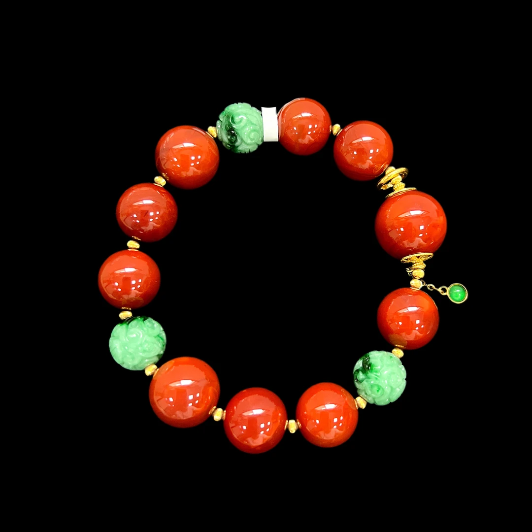 7825-南红手串18K多样性发一