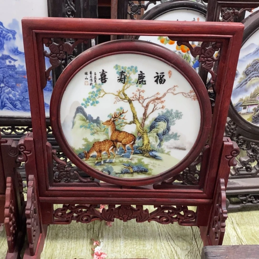 瓷片35*30 景德镇瓷板画柴窑烧制