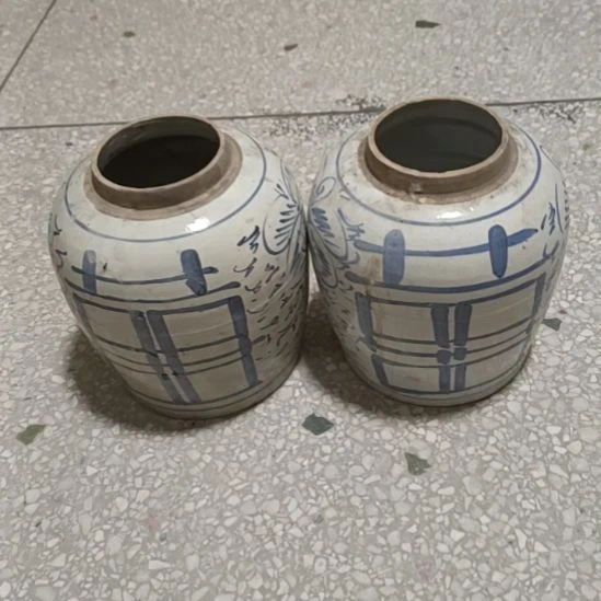 兴***旺其他陶双双双喜临门罐罐摆件青花陶瓷