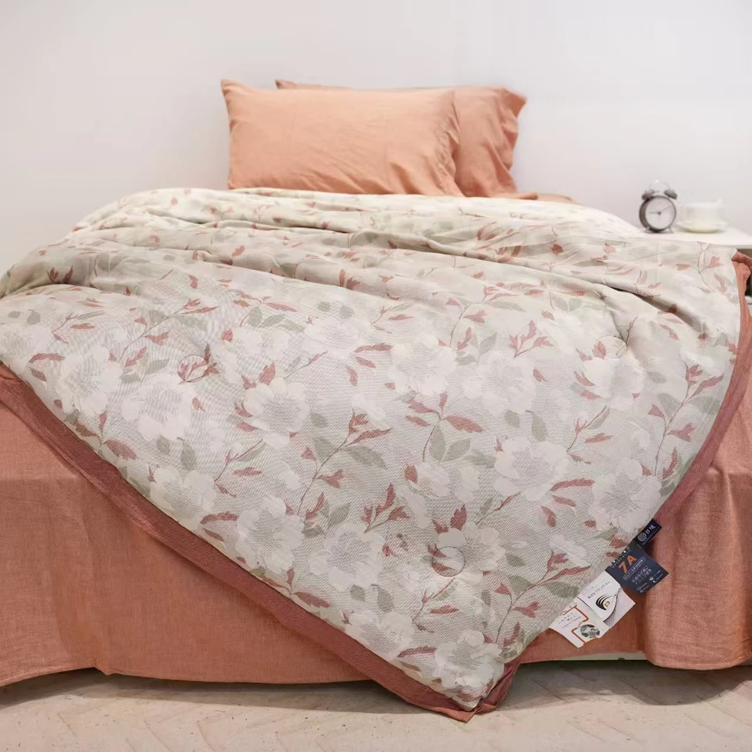 （浪漫花海）200*230cm纯棉色织云锦棉双人春秋被两面可用可机洗