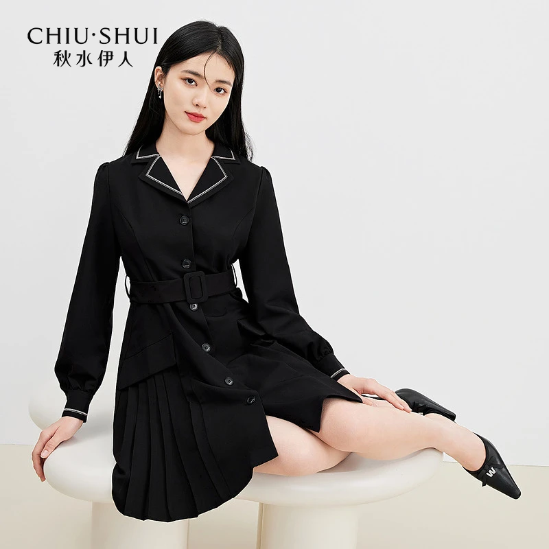 【直播】秋水伊人连衣裙风衣春温柔中长623112A110011