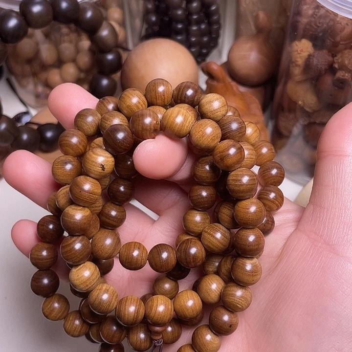 檀香木老山檀香1.0/108横纹虎皮沉满纹黑