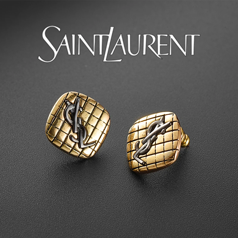 Saint Laurent圣罗兰方糖金色耳钉