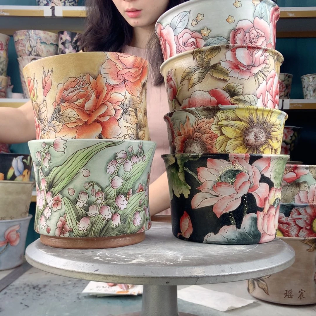 四***然景德镇手工花盆252