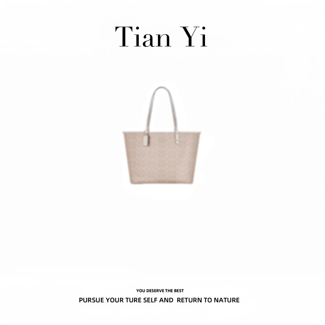 ｛Tian Yi渠道货｝-2025新款轻奢单肩手提斜跨包 001 浅棕色