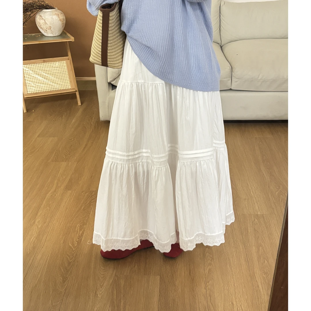 2516#【起舞芭蕾~】韩版松紧腰蕾丝花边蛋糕裙