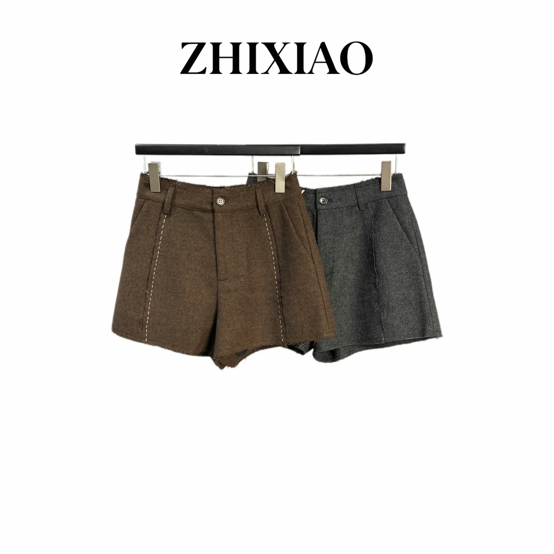 【ZHIXIAO】秋冬新款：毛边短裤70756