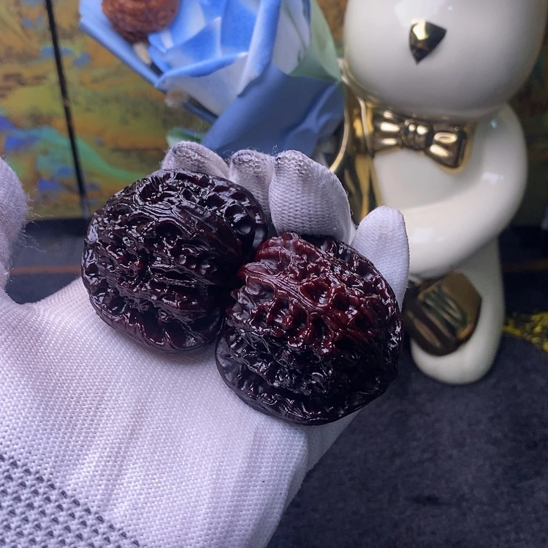 吊坠文玩核桃白狮子44