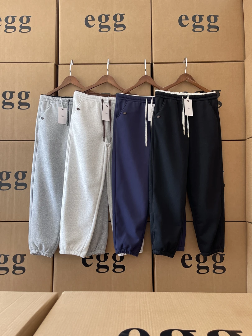egg鸡蛋家韩版情侣卫裤 冬款加绒加厚韩版休闲裤女装束脚裤