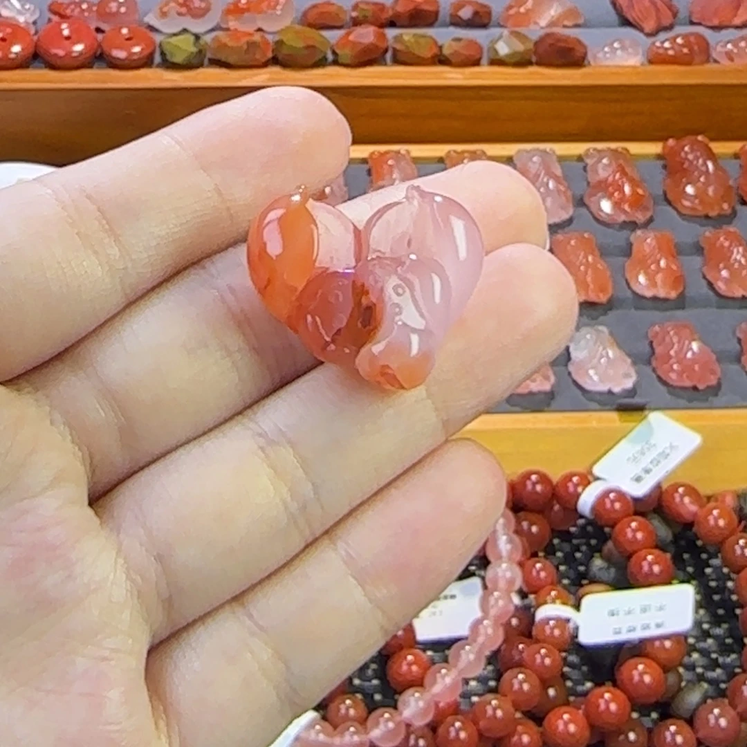 未镶嵌南红玛瑙珠宝半成品莲花