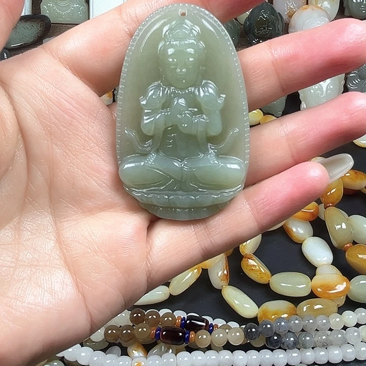 和田玉未镶嵌吊坠(不含链)