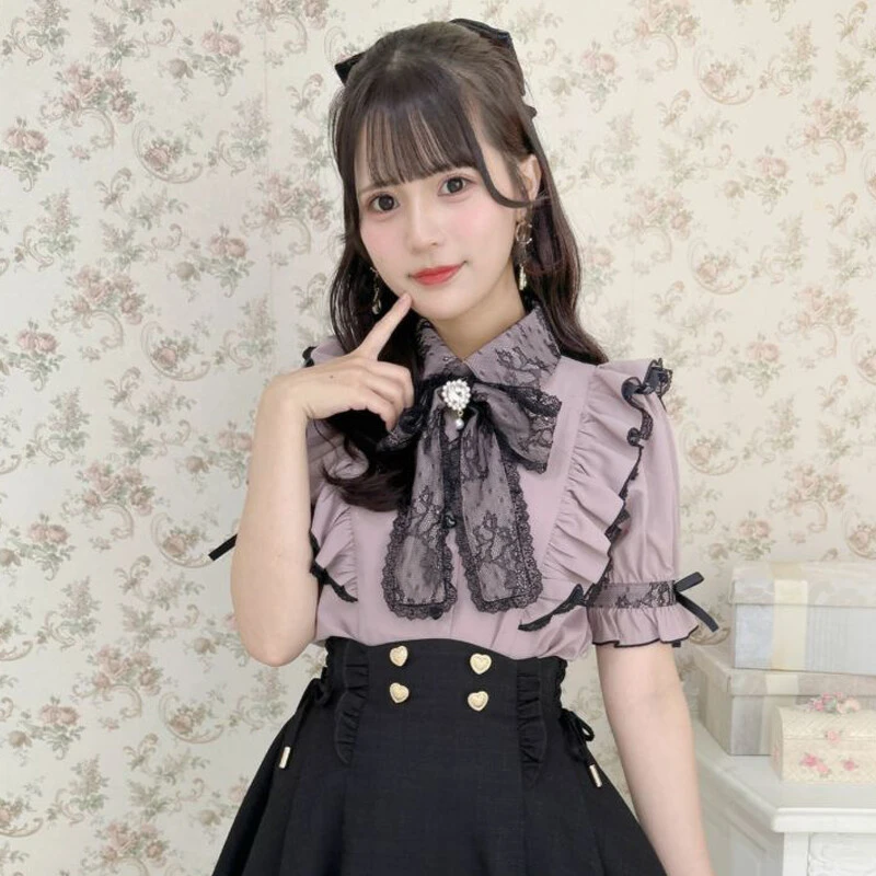 ROJITA·V型荷叶边蝴蝶结衬衫(1521253现货rojita