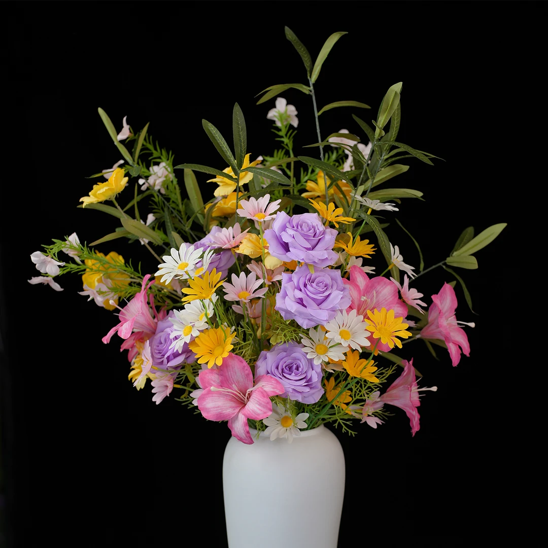 小雏菊莫奈主题仿真花客厅软装饰高品质餐桌瓶插花艺（散装发货）