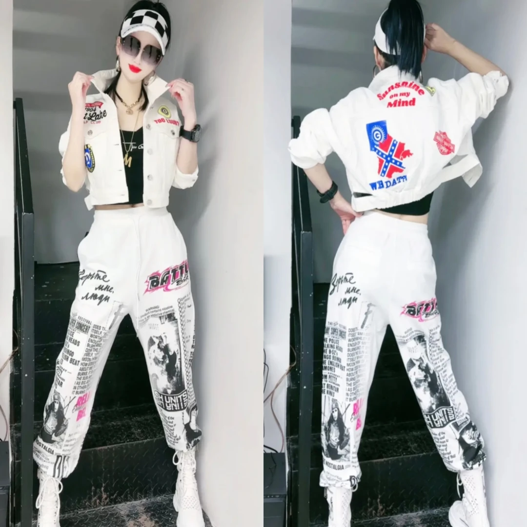 潮牌2025秋装休闲运动时尚时髦洋气套装牛仔衣女休闲裤女装两件套