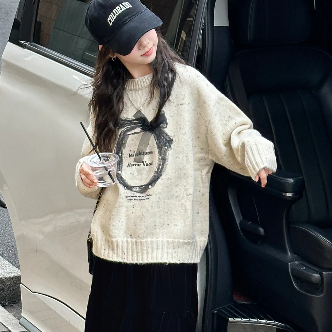 女童毛衣洋气时髦秋冬2025新款儿童超好看针织衫女孩大童冬毛线衣