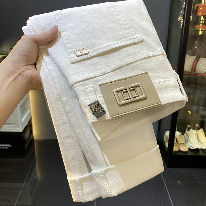 纽斯赫肯高端牛仔裤男士夏季新款潮流痞帅时尚休闲百搭小脚牛仔裤