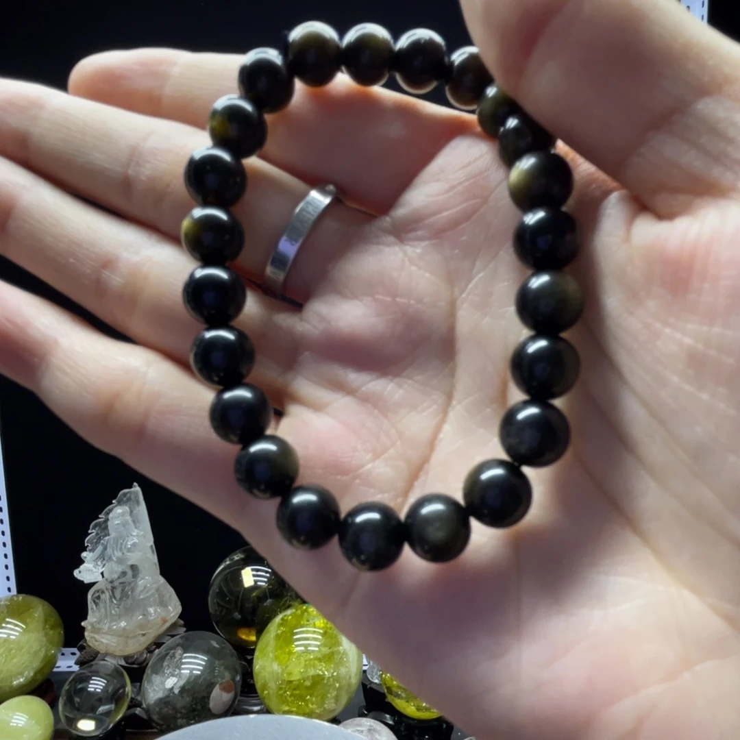 未镶嵌珠宝半成品水晶除****?金耀石手串10mm