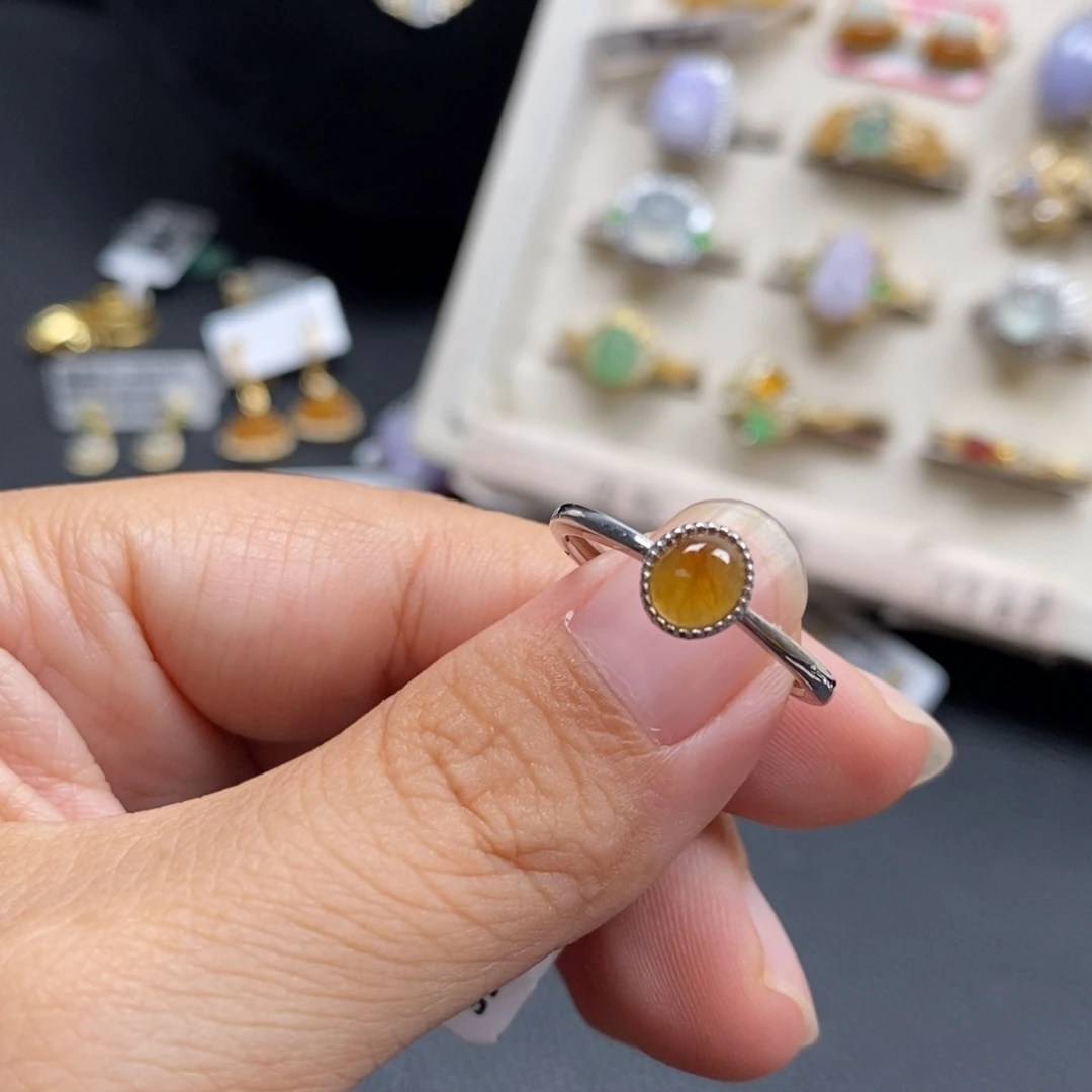 翡翠银S925镶嵌戒指