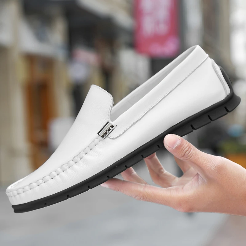 轻奢男士豆豆鞋2025年新款潮流时尚软底休闲皮鞋透气一脚蹬驾车鞋