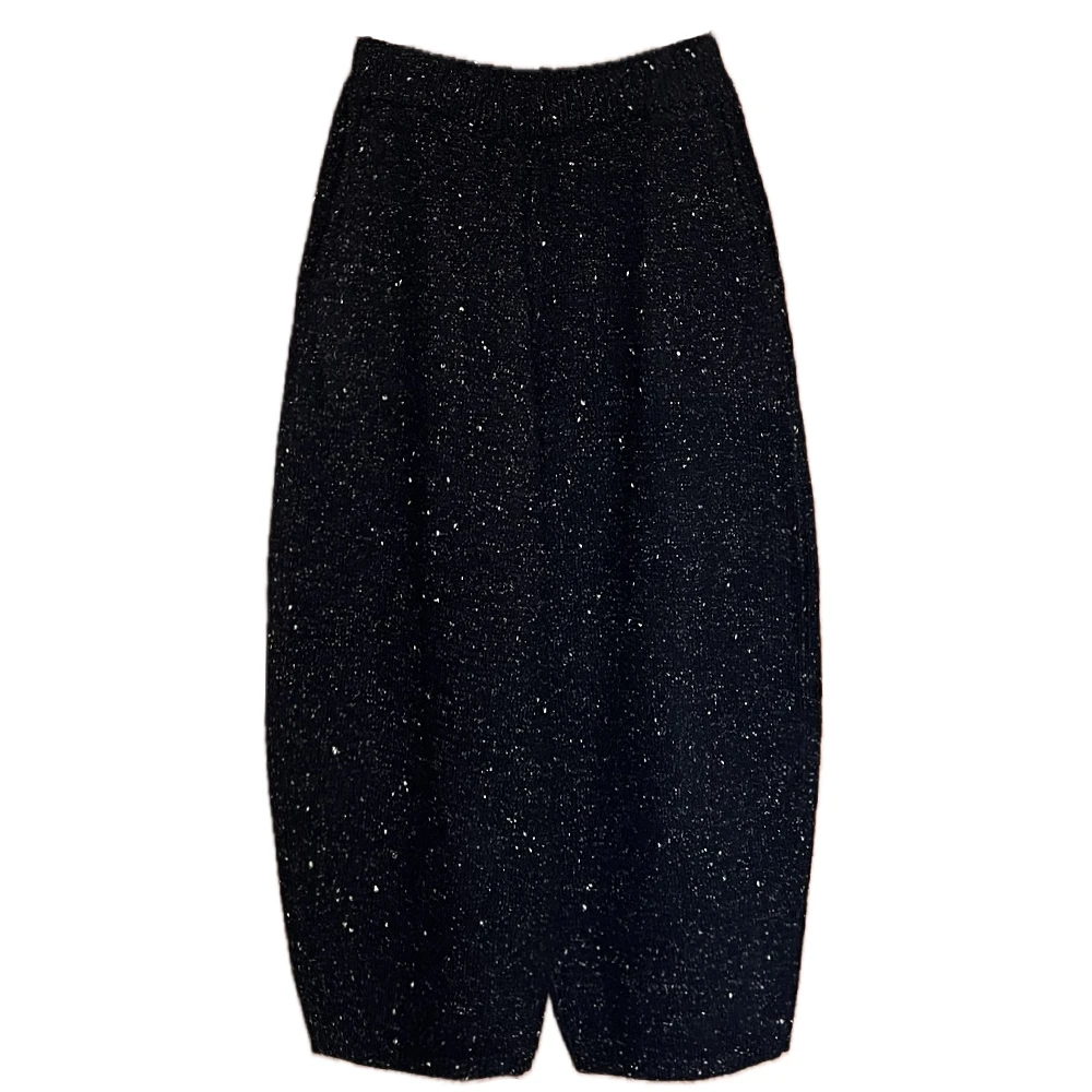 【豆豆金羊毛裤】50羊毛580克重2股纱气质松弛老钱羊毛宽松厚毛织裤