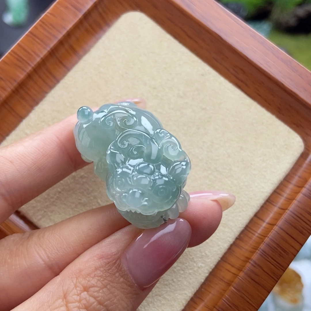 颈饰未镶嵌翡翠A31 蓝幽灵大肚含珠貔貅