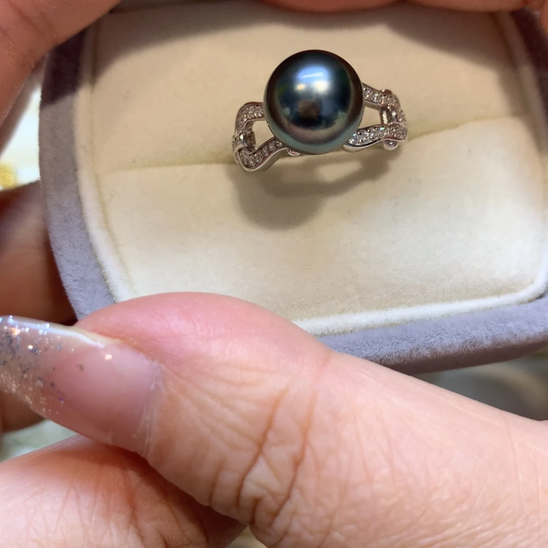 海水珍珠戒指银S925镶嵌