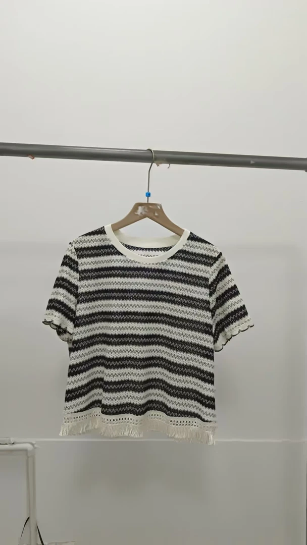 时尚百搭气质条纹女款短袖S294