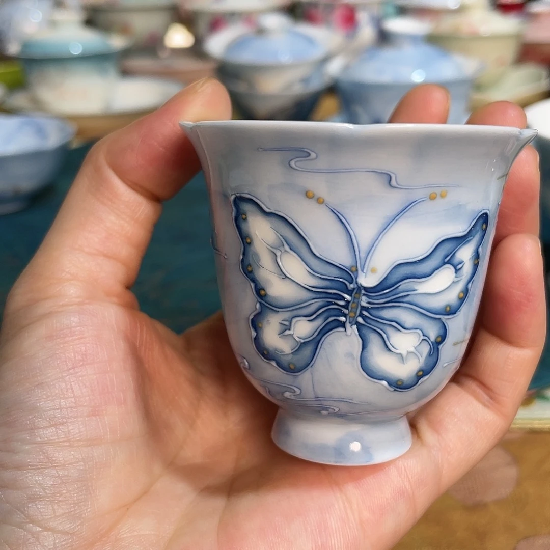 【闪购商品】云纱幻蝶素简杯
