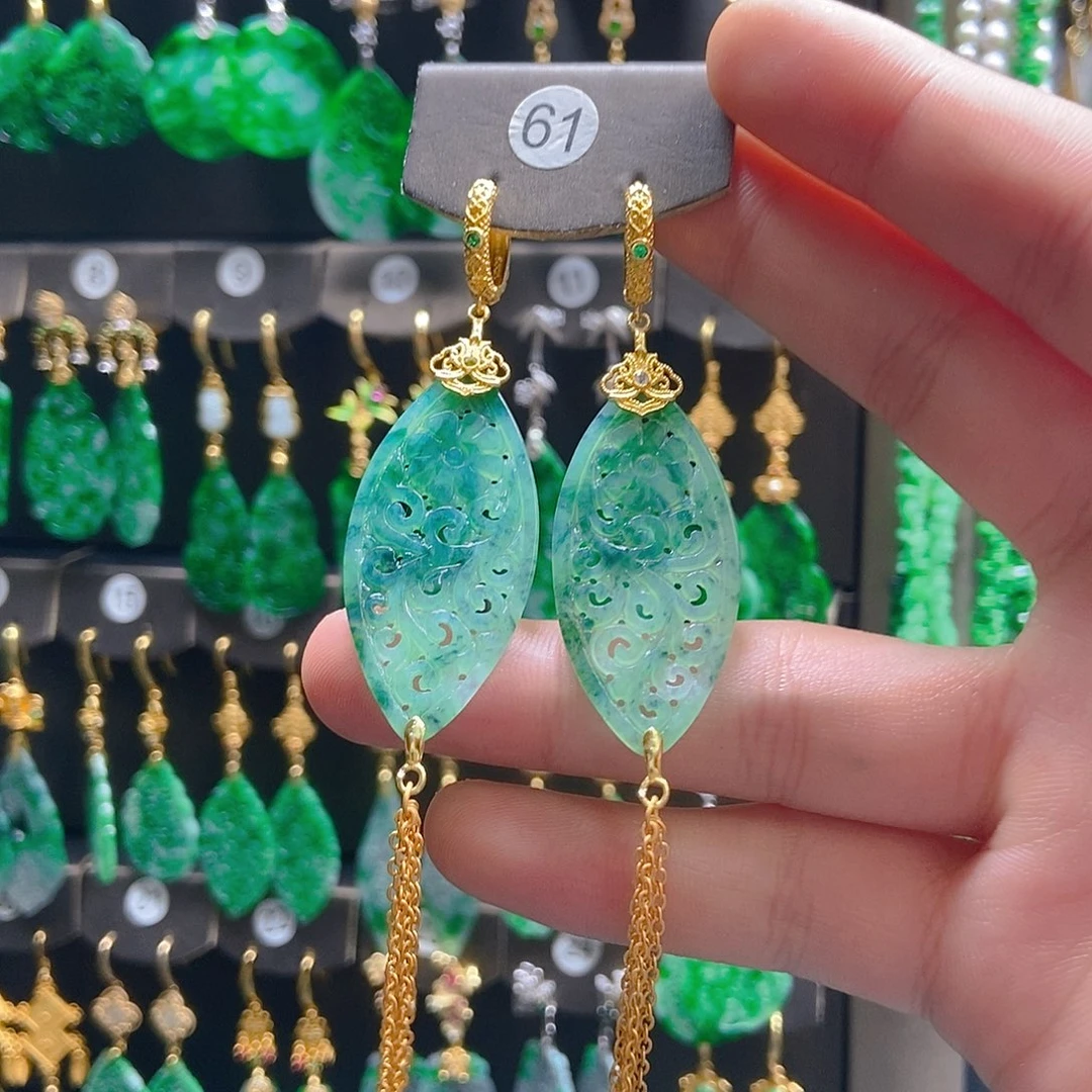 翡翠未镶嵌耳饰翡翠