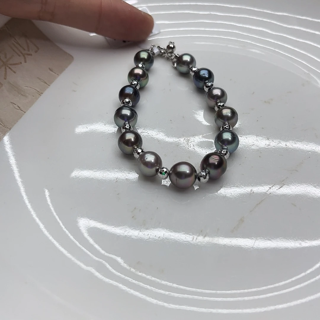 手绳海水珍珠银S925镶嵌