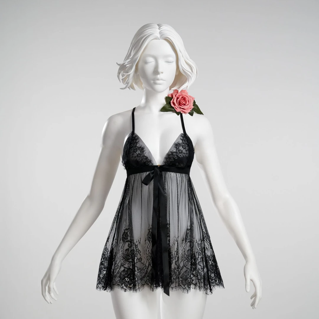 情诗【90-200斤】GR蕾丝性感舒适蝴蝶结吊带睡衣女220