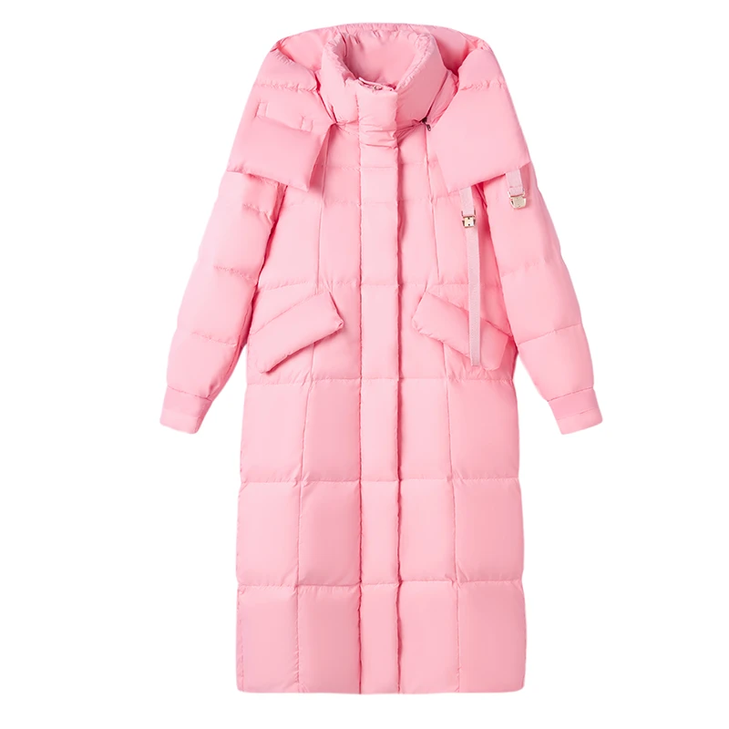 90白鸭绒羽绒服女中长款过膝2024年新款韩版加厚冬季外套