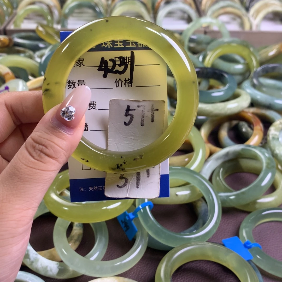 未镶嵌蛇纹石玉手镯4231