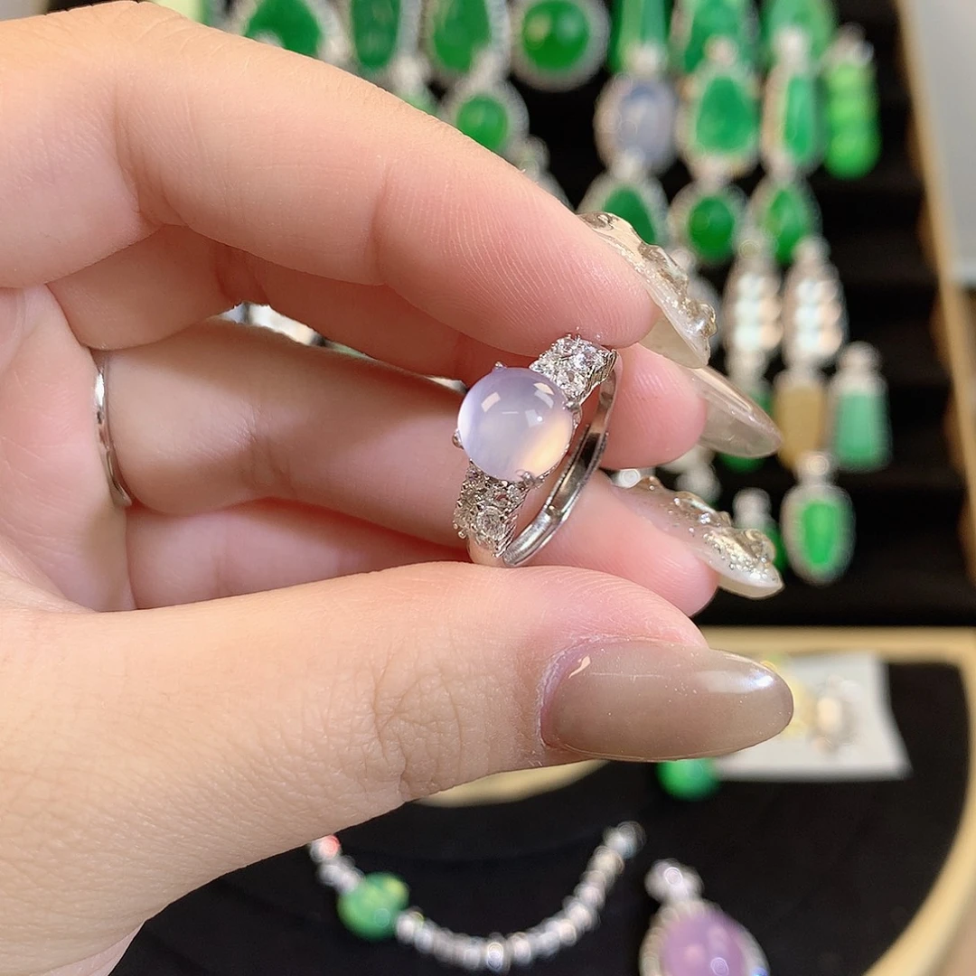 玛瑙/玉髓银S925镶嵌戒指