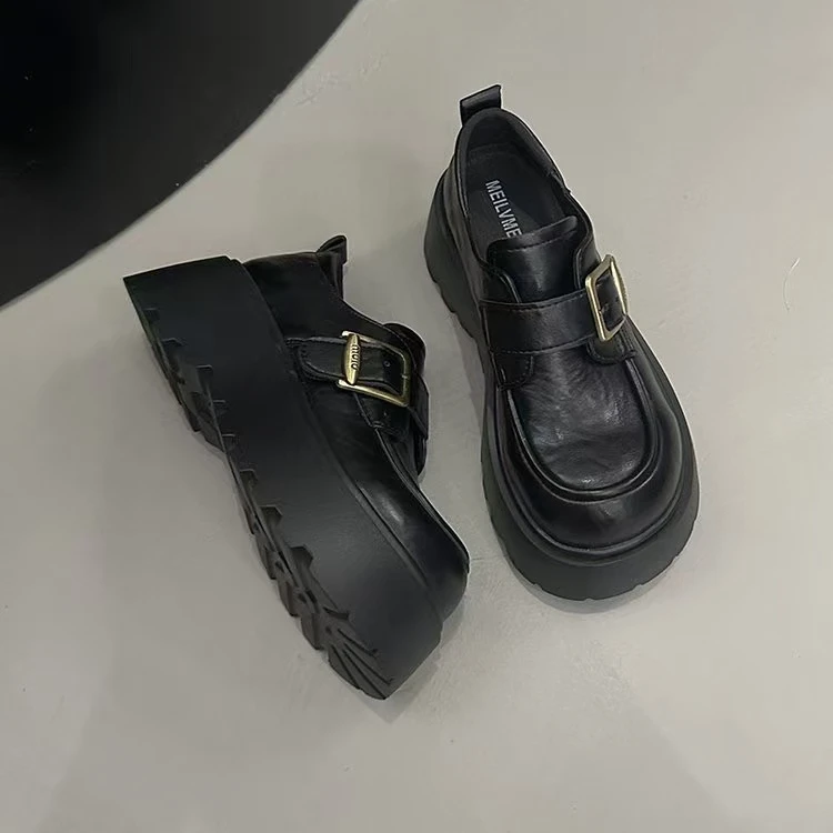 【5821】小皮鞋2025新款爆款春夏黑色jk单鞋子百搭通勤软底乐福鞋