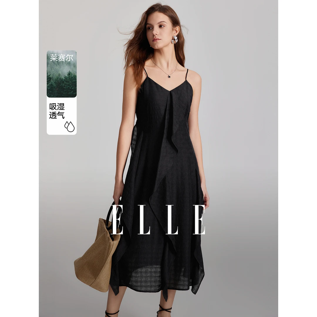 法式时尚女装连衣裙2024夏季新款风感波粒显瘦气质EL47828
