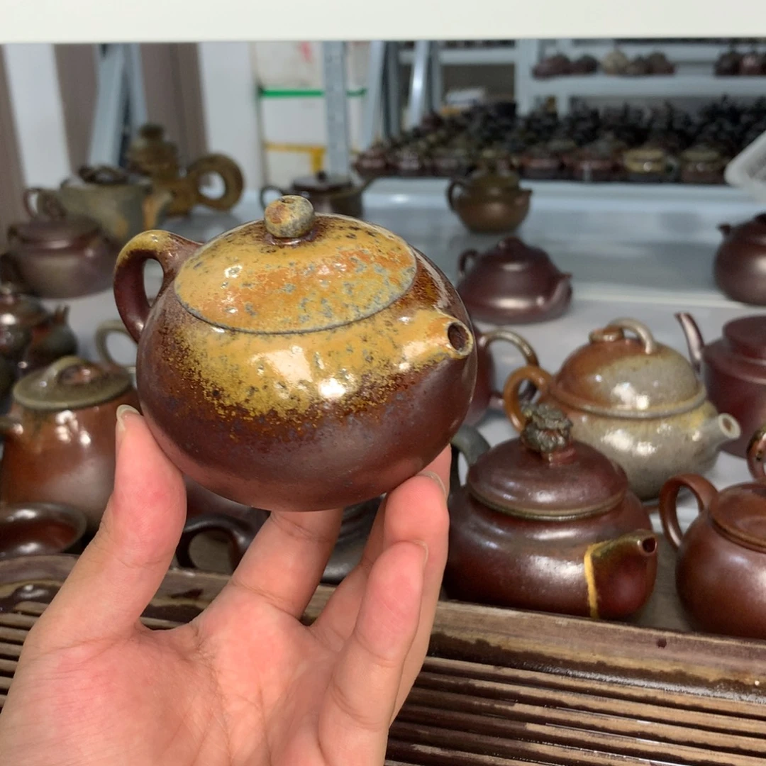茶壶紫砂纯自然柴烧