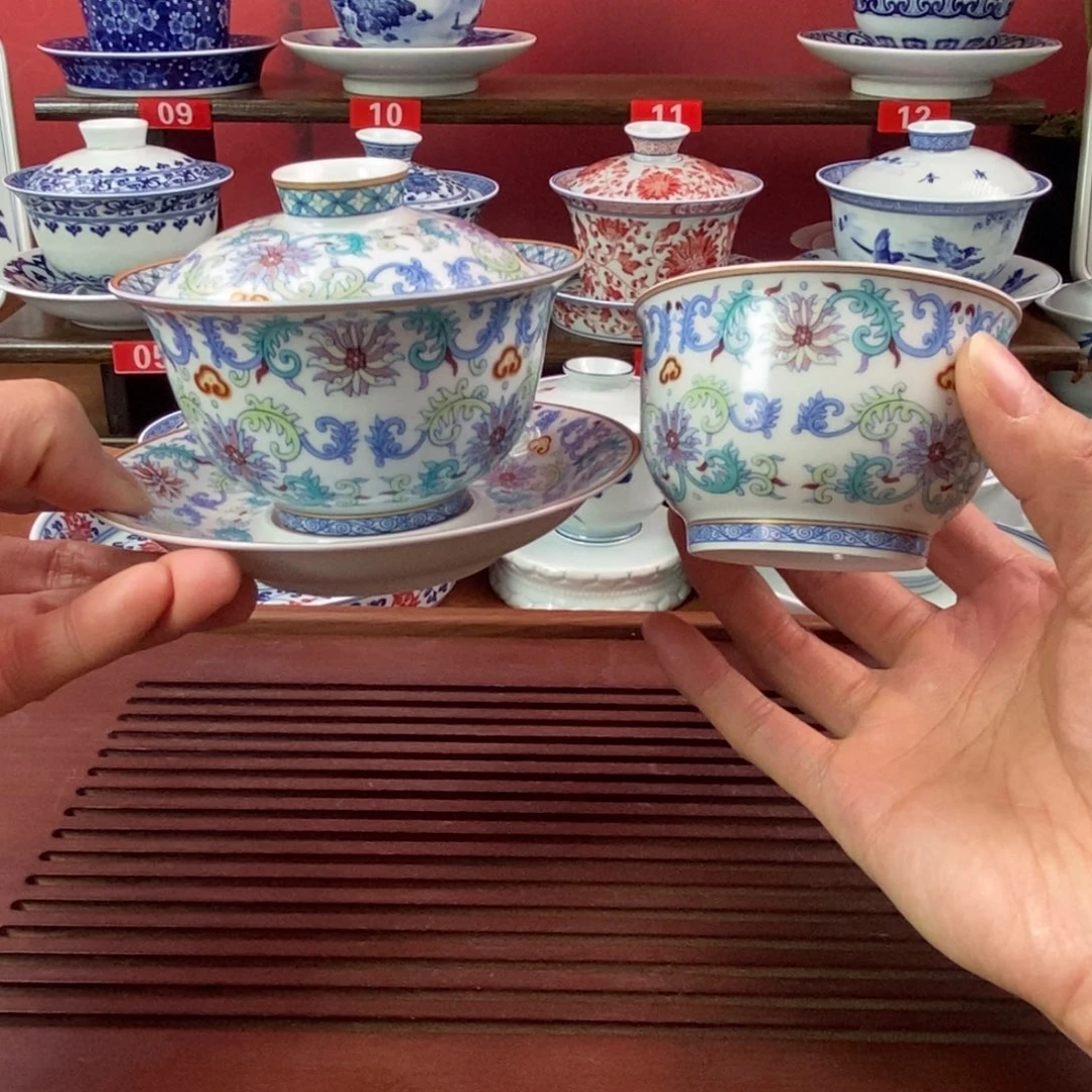 红***豆景德镇高温陶瓷茶具