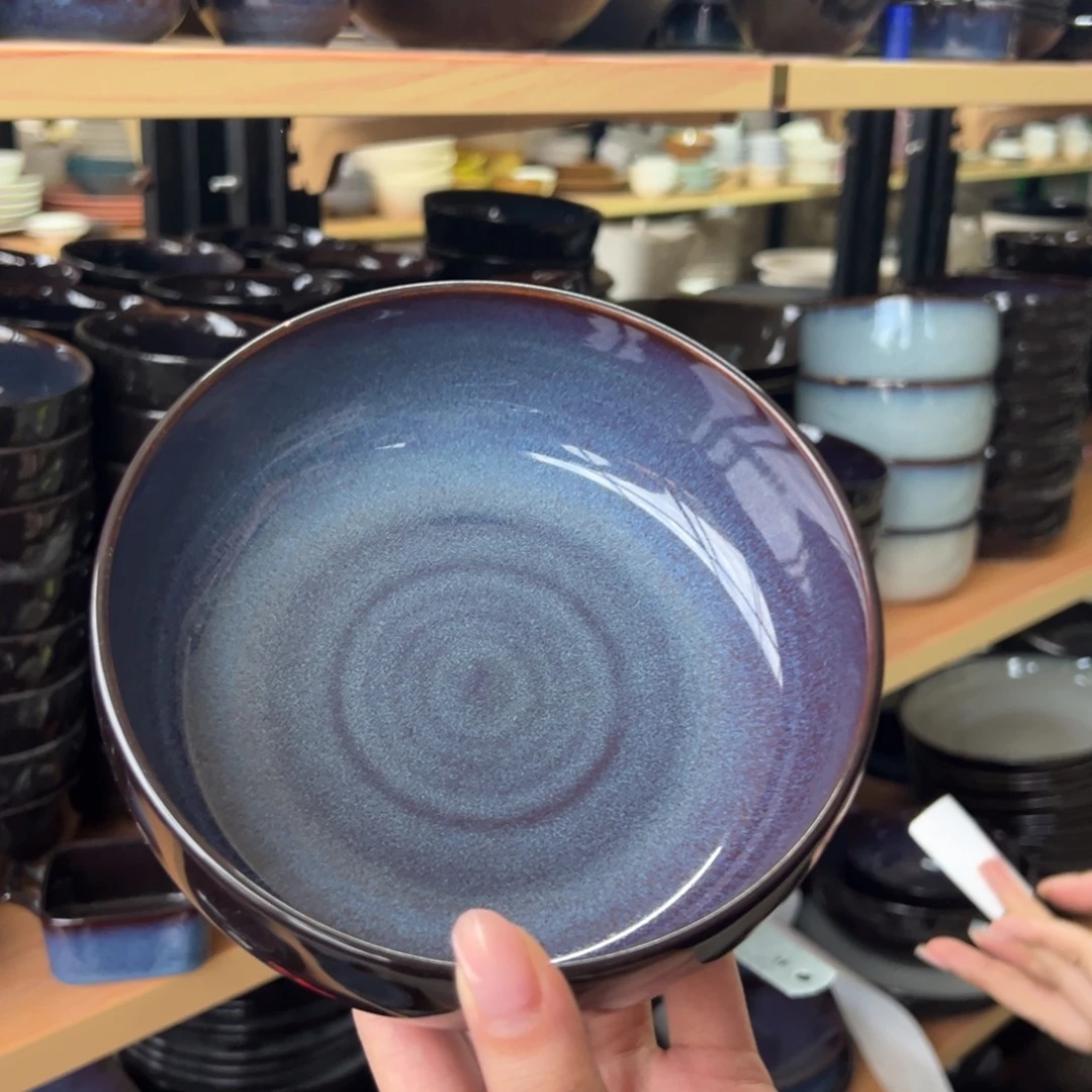 新骨瓷205微瑕麟彩蓝 6寸钵钵碗