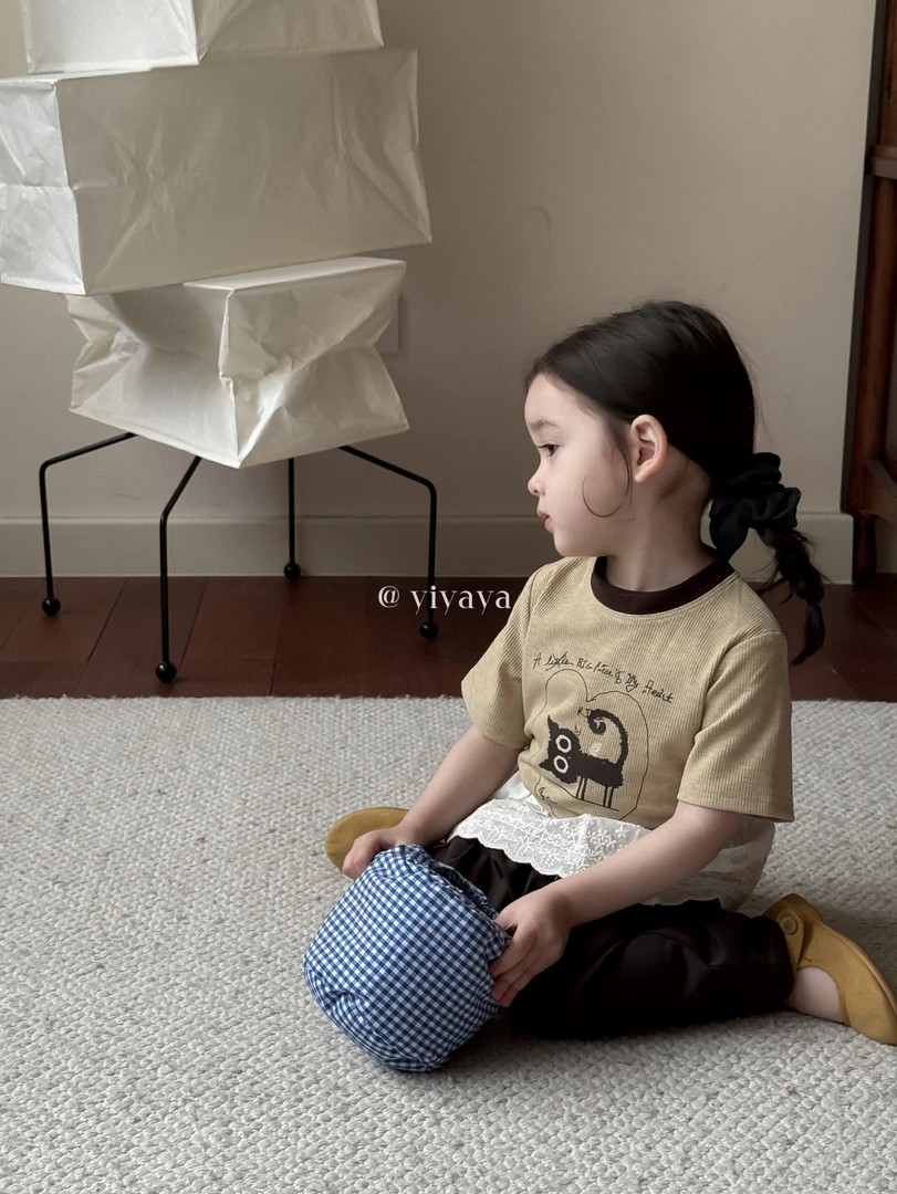 15126-yiyaya2025夏季新款小猫T恤