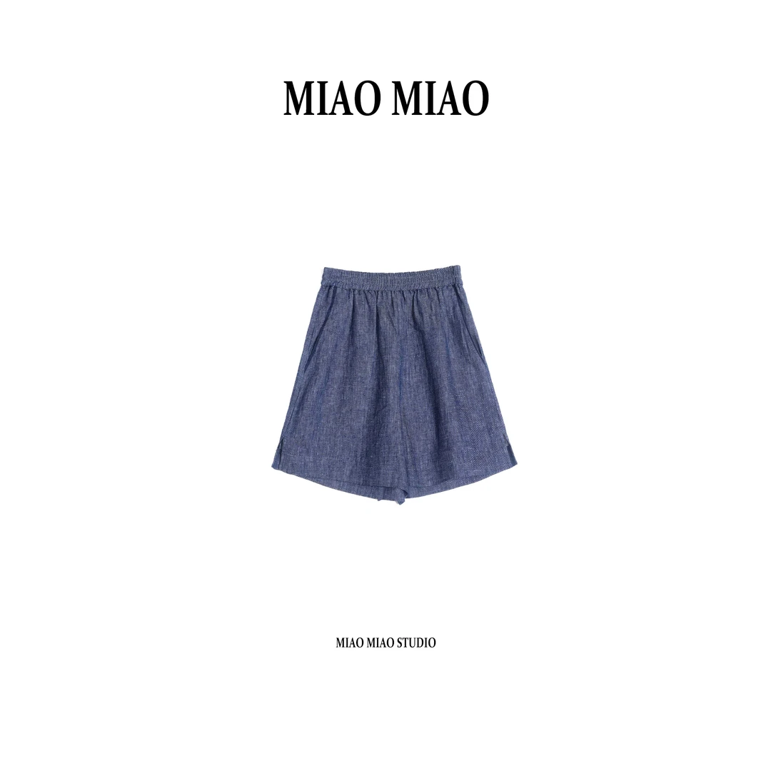 【浅眠】淼淼家NU651夏季时尚进口亚麻百搭新款时尚休闲短款裤子