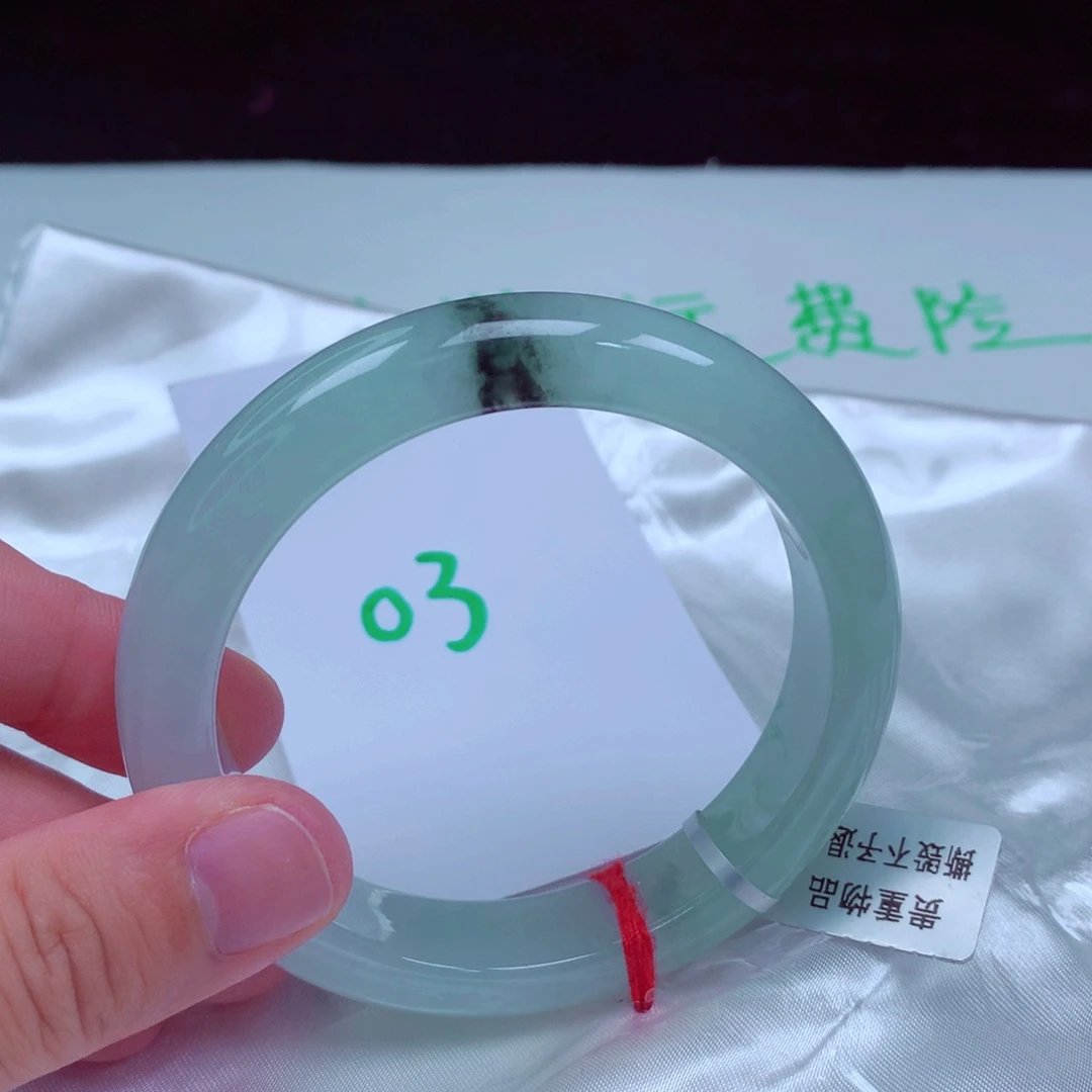 未镶嵌手镯翡翠缅甸天然A货翡翠手镯56.8